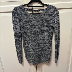 Black & White Marled Knit Sweater